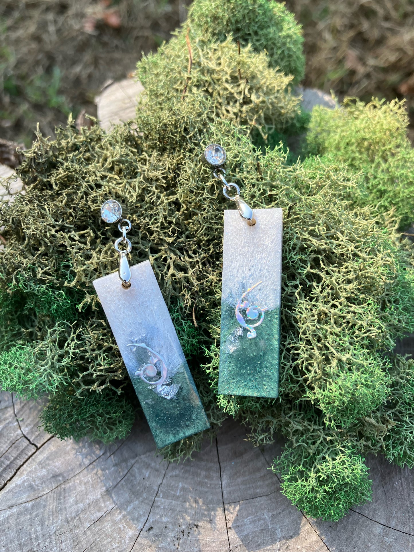 Mystic Forest Resin Earrings ( medium )